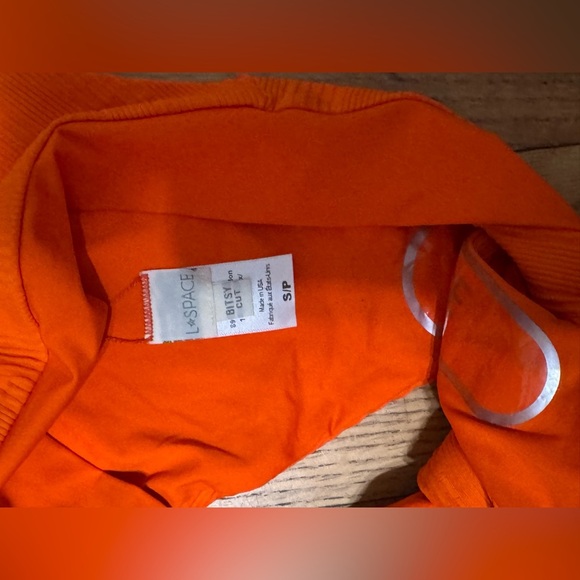 L*Space Womens Pointelle Rib Court Bikini Bottom in poppy orange/red - Picture 6 of 7